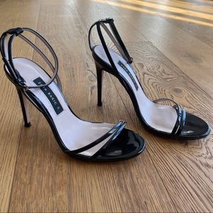 Zara minimal patent strappy stilettos